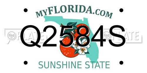 Q2584S Florida License Plate
