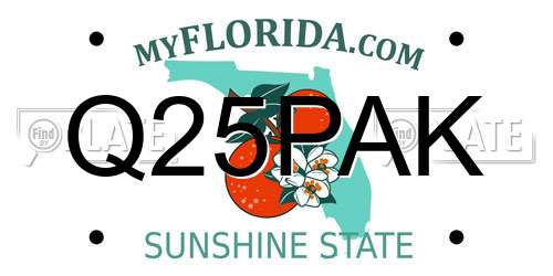 Q25PAK Florida License Plate