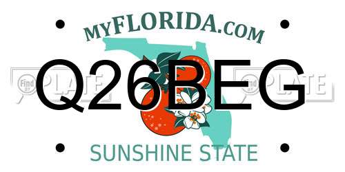 Q26BEG Florida License Plate