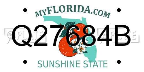 Q27684B Florida License Plate