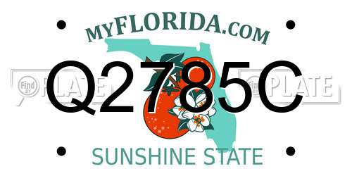 Q2785C Florida License Plate