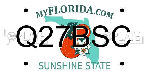Q27BSC Florida License Plate