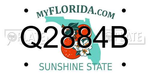 Q2884B Florida License Plate