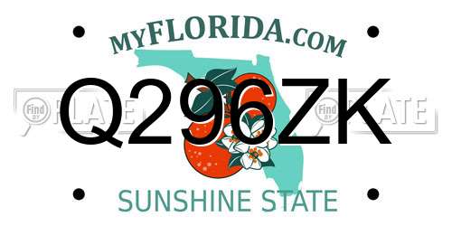Q296ZK Florida License Plate