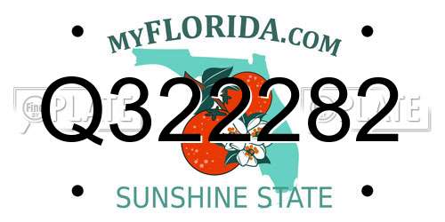 Q322282 Florida License Plate