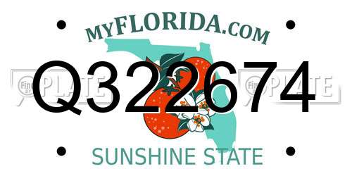 Q322674 Florida License Plate