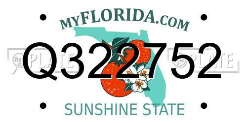 Q322752 Florida License Plate