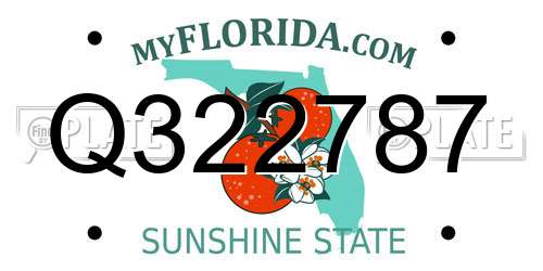 Q322787 Florida License Plate