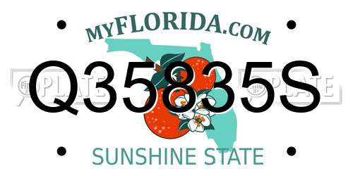 Q35835S Florida License Plate