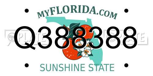 Q388388 Florida License Plate