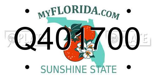 Q401700 Florida License Plate