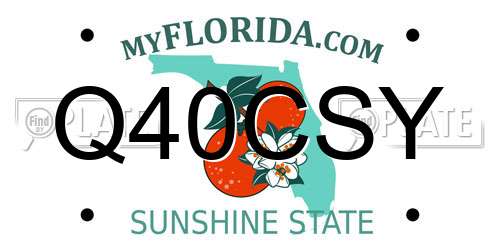 Q40CSY Florida License Plate