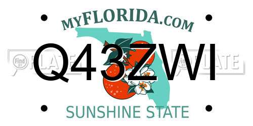 Q43ZWI Florida License Plate