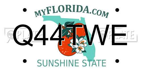 Q44TWE Florida License Plate
