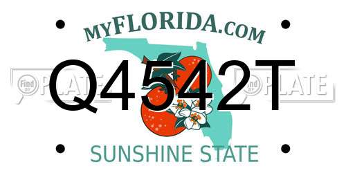 Q4542T Florida License Plate