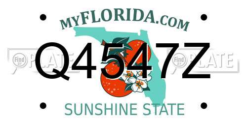 Q4547Z Florida License Plate
