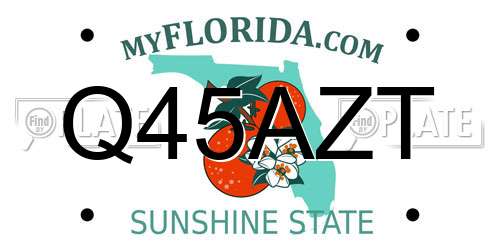Q45AZT Florida License Plate