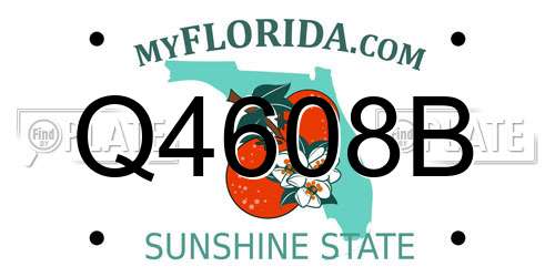 Q4608B Florida License Plate