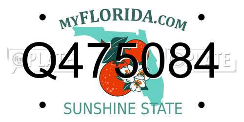 Q475084 Florida License Plate