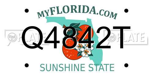 Q4842T Florida License Plate