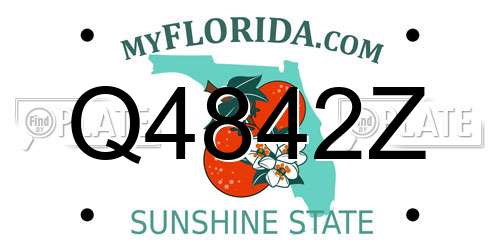Q4842Z Florida License Plate