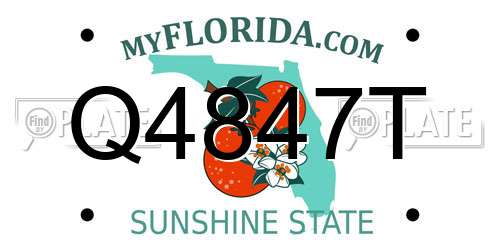 Q4847T Florida License Plate