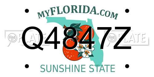 Q4847Z Florida License Plate