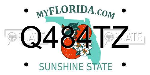 Q484TZ Florida License Plate