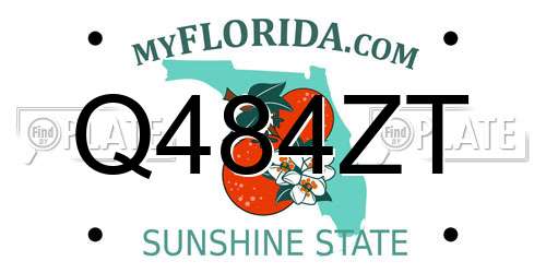 Q484ZT Florida License Plate