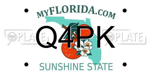 Q4PK Florida License Plate