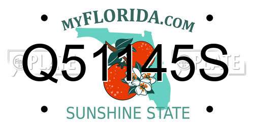 Q51145S Florida License Plate