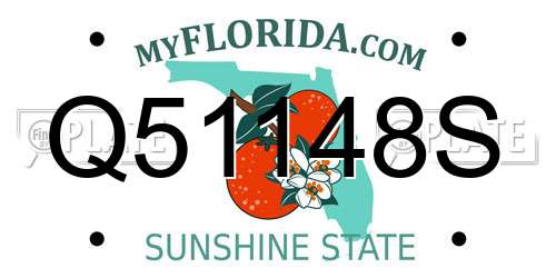 Q51148S Florida License Plate