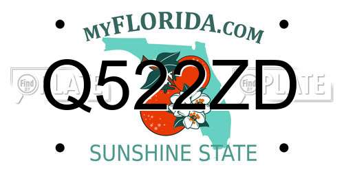 Q522ZD Florida License Plate