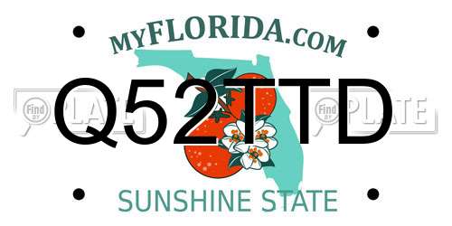 Q52TTD Florida License Plate