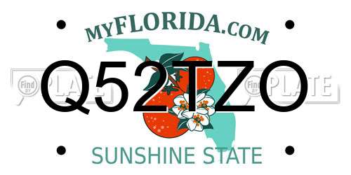 Q52TZO Florida License Plate