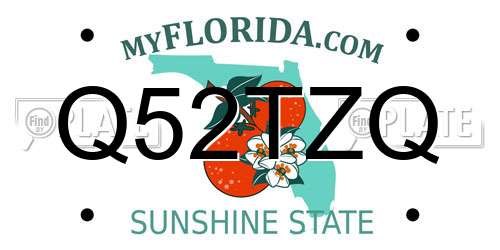Q52TZQ Florida License Plate