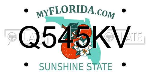 Q545KV Florida License Plate