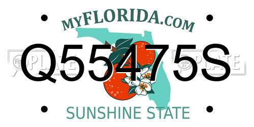 Q55475S Florida License Plate