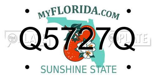 Q5727Q Florida License Plate