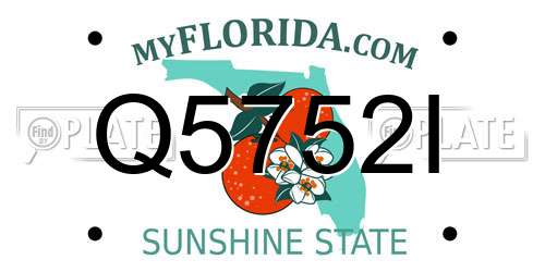 Q5752I Florida License Plate