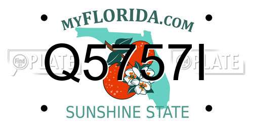 Q5757I Florida License Plate