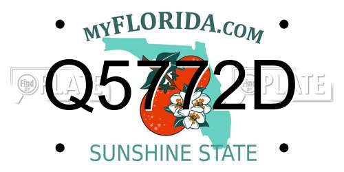 Q5772D Florida License Plate