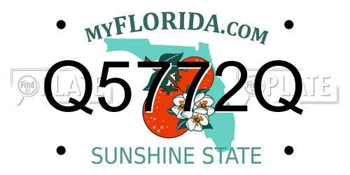 Q5772Q Florida License Plate