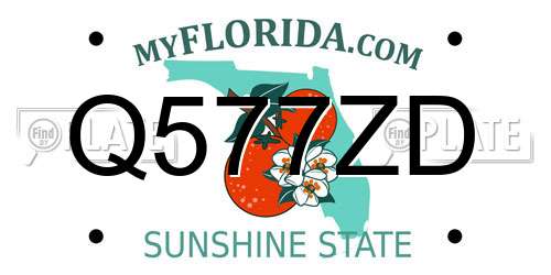 Q577ZD Florida License Plate