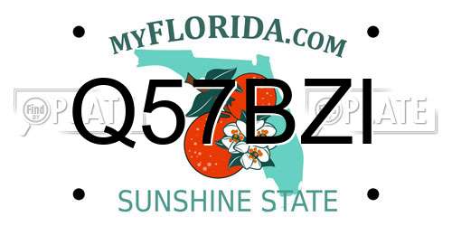 Q57BZI Florida License Plate