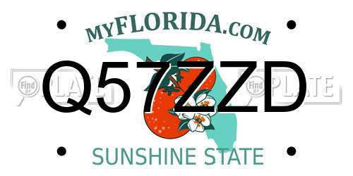 Q57ZZD Florida License Plate