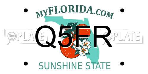 Q5FR Florida License Plate