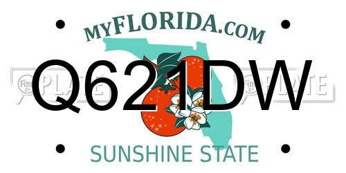 Q621DW Florida License Plate