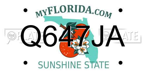 Q647JA Florida License Plate