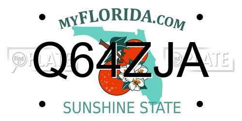 Q64ZJA Florida License Plate